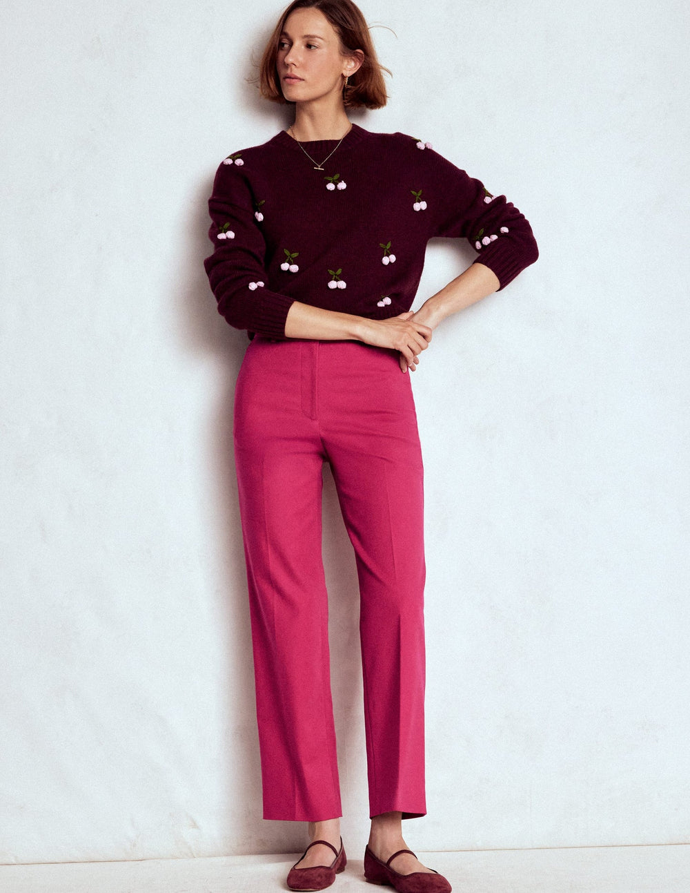 Boden Canonbury 7/8 Pants - Bright Cherry