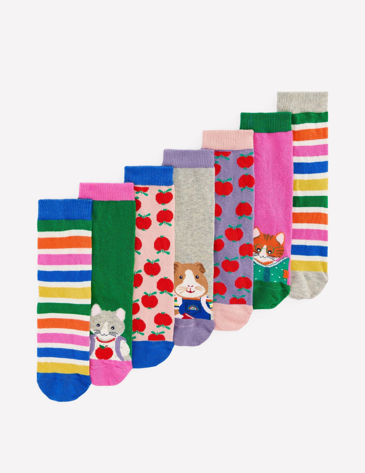 Boden Socks 7 Pack - School Animals